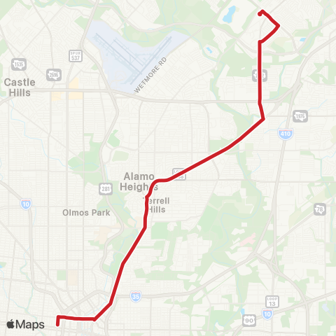 VIA Metropolitan Transit Perrin Beitel map
