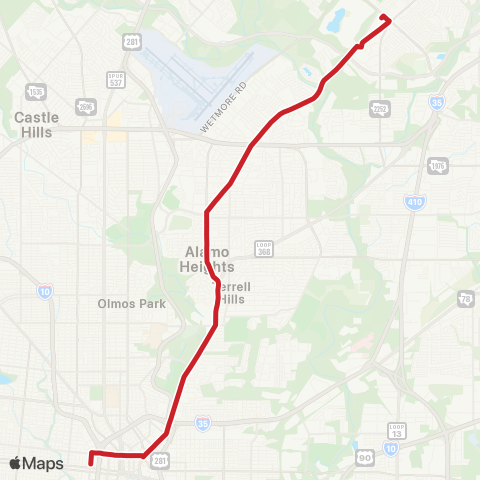 VIA Metropolitan Transit Naco / Broadway map