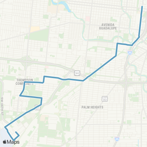 VIA Metropolitan Transit Kirk map
