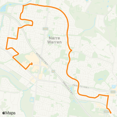 PTV - Public Transport Victoria Berwick Station - Fountain Gate SC map