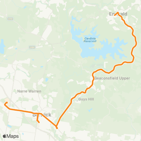 PTV - Public Transport Victoria Emerald - Fountain Gate SC map