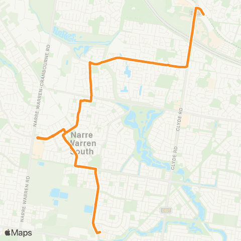 PTV - Public Transport Victoria The Avenue Village SC - Berwick Station map