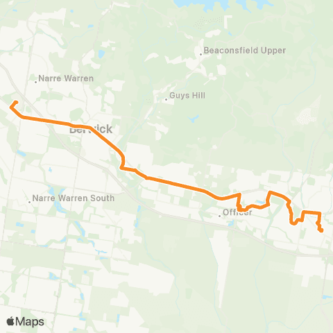 PTV - Public Transport Victoria Pakenham Station - Fountain Gate SC map