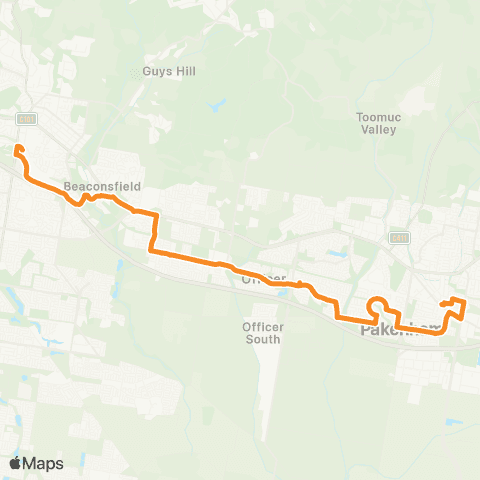 PTV - Public Transport Victoria Berwick Station - Pakenham Station map