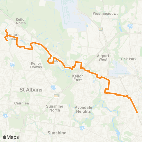 PTV - Public Transport Victoria Watergardens Station - Moonee Ponds map