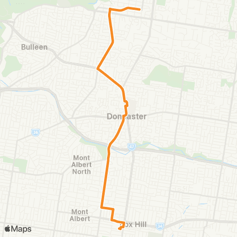 PTV - Public Transport Victoria Box Hill Station - Templestowe map