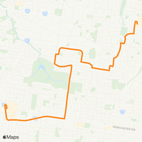 PTV - Public Transport Victoria The Pines SC - Doncaster SC map