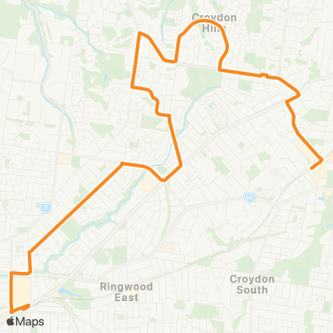 PTV - Public Transport Victoria Croydon Station - Ringwood Station map