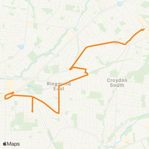 PTV - Public Transport Victoria Croydon Station - Ringwood Station map