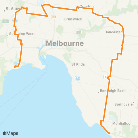 PTV - Public Transport Victoria Mordialloc - Altona map