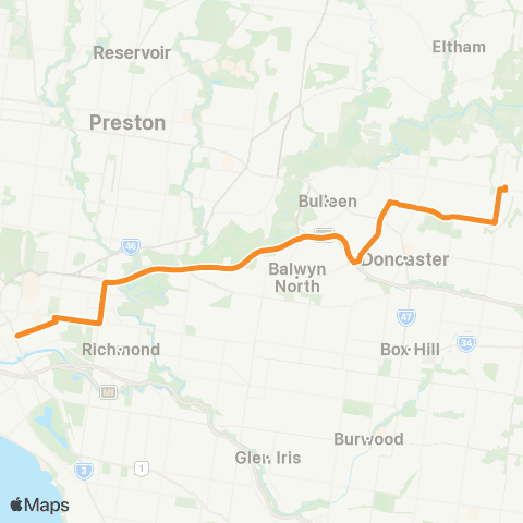PTV - Public Transport Victoria The Pines SC - City (King / Lonsdale Sts) map