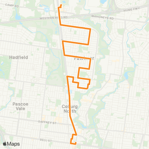 PTV - Public Transport Victoria Coburg - Campbellfield map