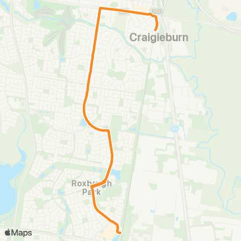 PTV - Public Transport Victoria Roxburgh Park Sta - Craigieburn Sta map