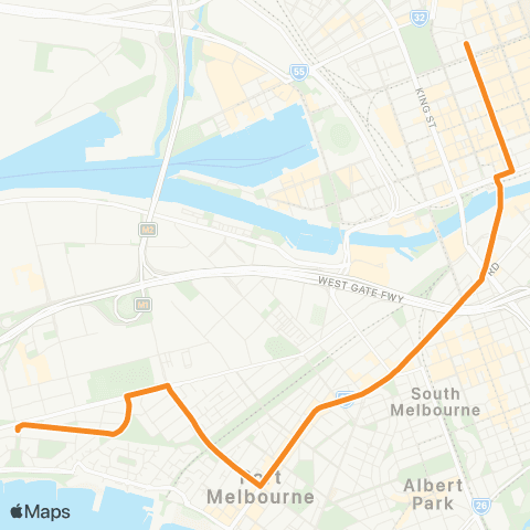 PTV - Public Transport Victoria Garden City - City (Queen Victoria Market) map