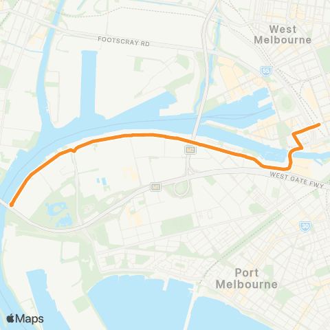 PTV - Public Transport Victoria Fishermans Bend - City (Southern Cross Sta) map