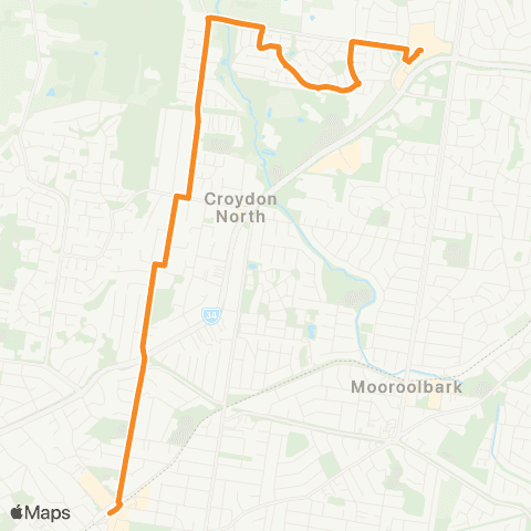 PTV - Public Transport Victoria Chirnside Park SC - Croydon map