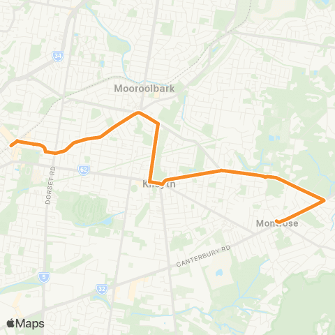 PTV - Public Transport Victoria Montrose - Croydon Station map