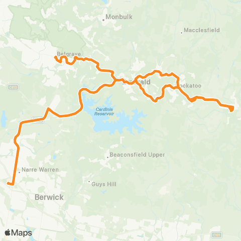 PTV - Public Transport Victoria Gembrook - Belgrave map