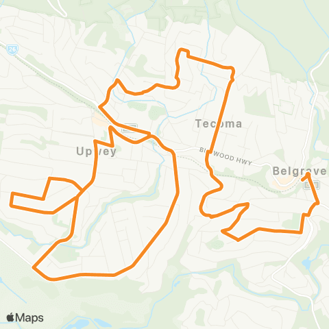 PTV - Public Transport Victoria Upwey - Belgrave map