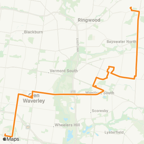 PTV - Public Transport Victoria Monash University - Croydon map