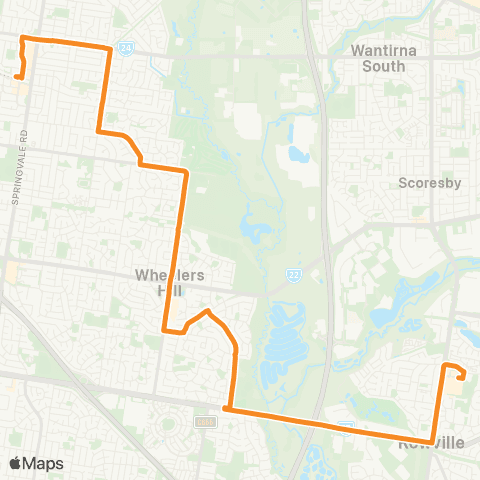 PTV - Public Transport Victoria Glen Waverley - Rowville map