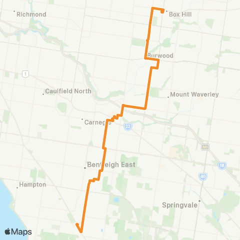 PTV - Public Transport Victoria Box Hill Station - Southland SC map
