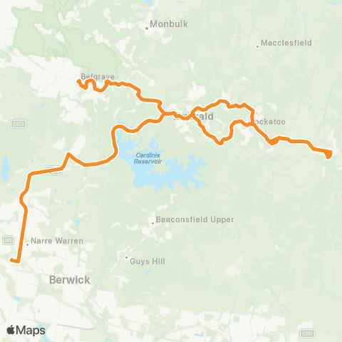 PTV - Public Transport Victoria Fountain Gate - Gembrook map