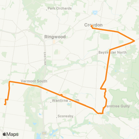 PTV - Public Transport Victoria Croydon Station - Glen Waverley Station map