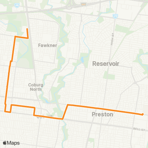 PTV - Public Transport Victoria Gowrie - Northland SC map