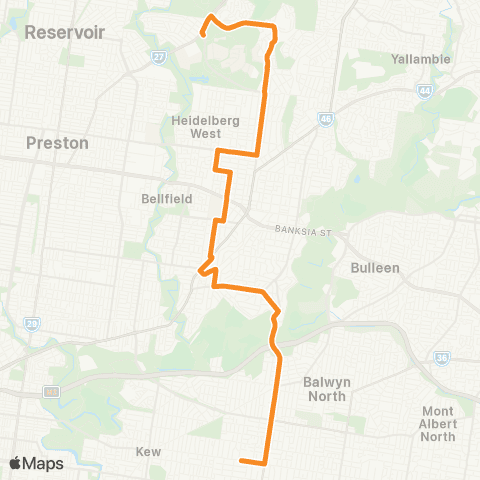 PTV - Public Transport Victoria Kew - La Trobe University map