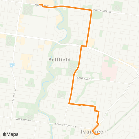 PTV - Public Transport Victoria Ivanhoe - Northland SC map