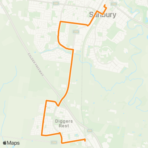 PTV - Public Transport Victoria Sunbury Station - Diggers Rest Station map