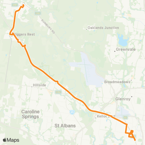 PTV - Public Transport Victoria Moonee Ponds - Sunbury map