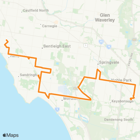 PTV - Public Transport Victoria Brighton - Dandenong map
