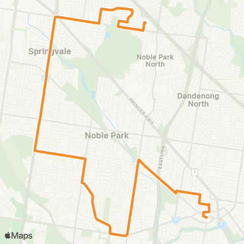 PTV - Public Transport Victoria Waverley Gardens SC - Dandenong map