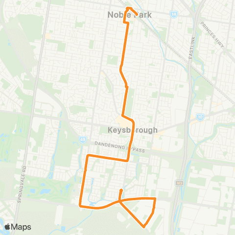 PTV - Public Transport Victoria Noble Park Station - Keysborough South map