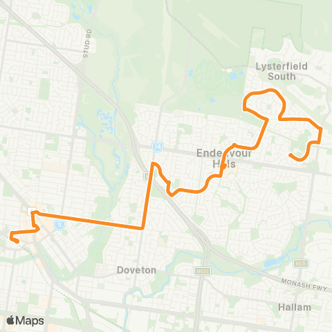 PTV - Public Transport Victoria Endeavour Hills - Dandenong Station map