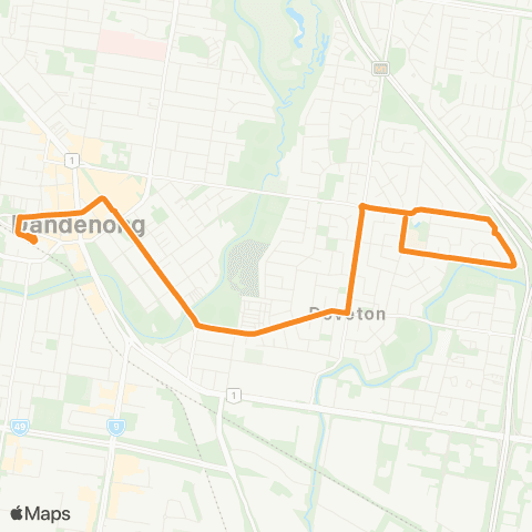 PTV - Public Transport Victoria Doveton - Dandenong map