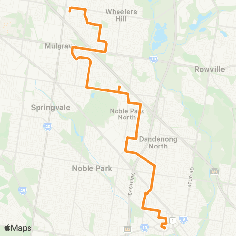 PTV - Public Transport Victoria Brandon Park SC - Dandenong map