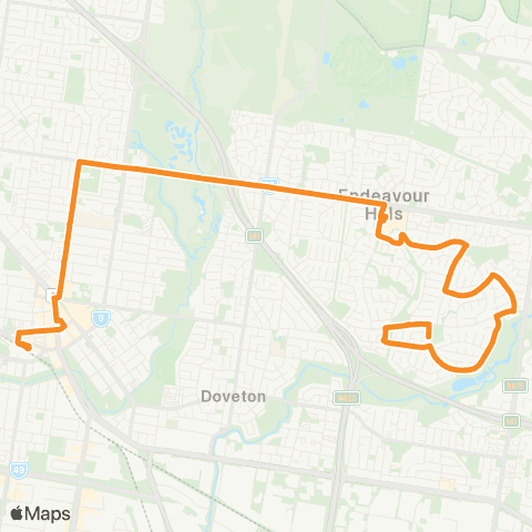PTV - Public Transport Victoria Endeavour Hills - Dandenong Station map