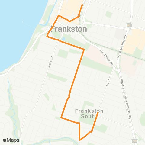 PTV - Public Transport Victoria Delacombe Park - Frankston map