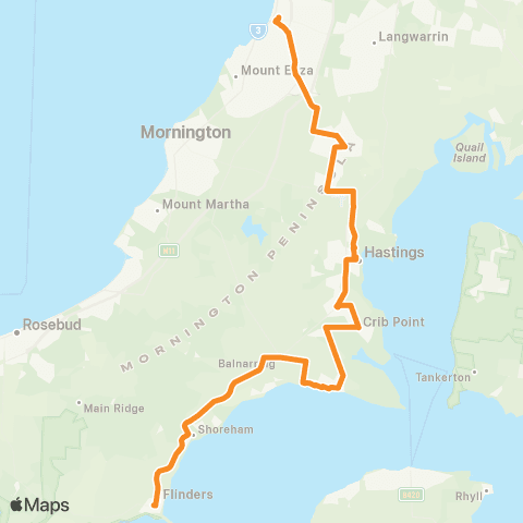 PTV - Public Transport Victoria Flinders - Frankston map