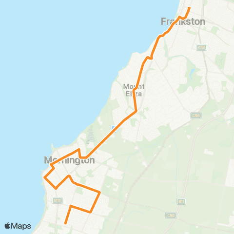 PTV - Public Transport Victoria Mornington - Frankston map