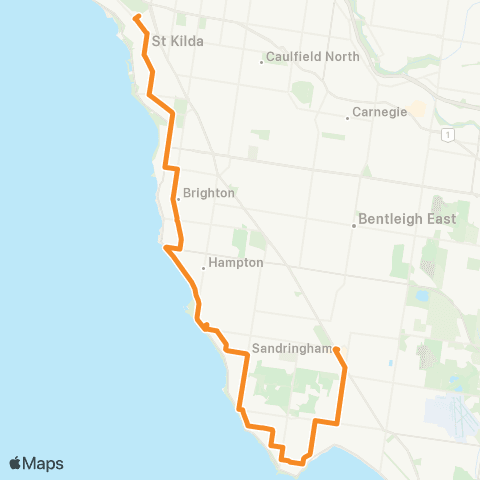 PTV - Public Transport Victoria Southland SC - St Kilda Station map