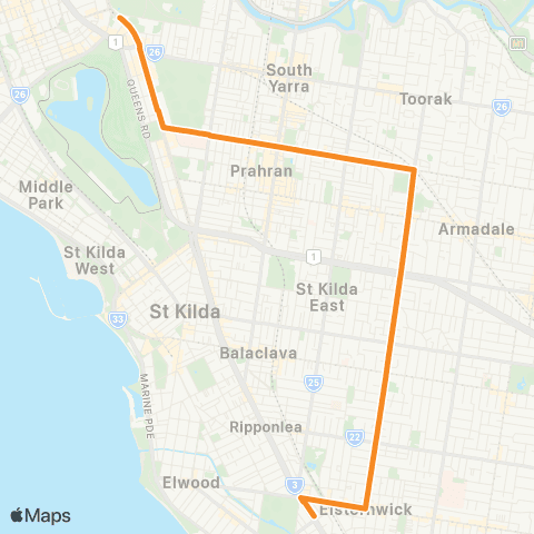 PTV - Public Transport Victoria Elsternwick Station - Anzac Station map