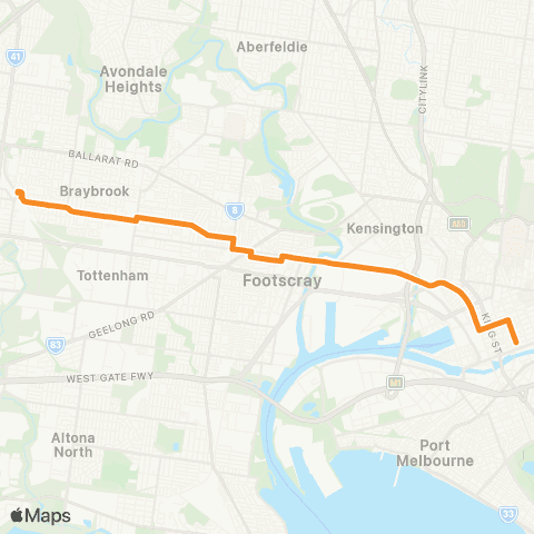 PTV - Public Transport Victoria Sunshine Station - City (Queen St) map