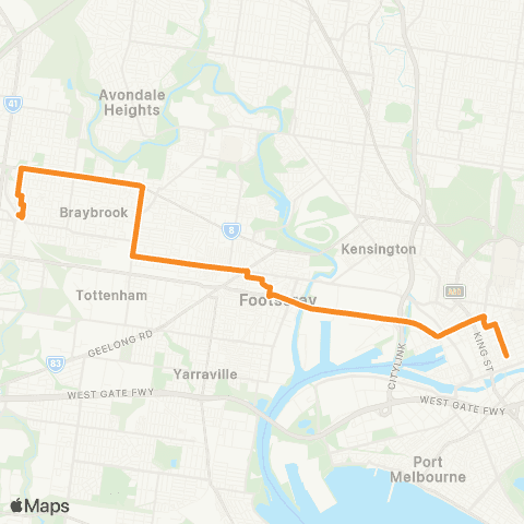 PTV - Public Transport Victoria Sunshine Station - City (Queen St) map