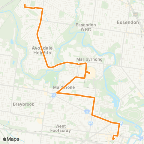 PTV - Public Transport Victoria Footscray Station - Keilor East map