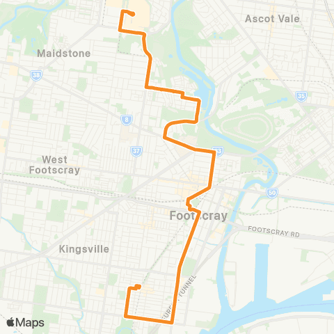 PTV - Public Transport Victoria Yarraville - Highpoint SC map