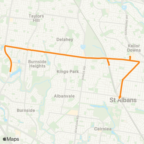 PTV - Public Transport Victoria Caroline Springs - St Albans Station map